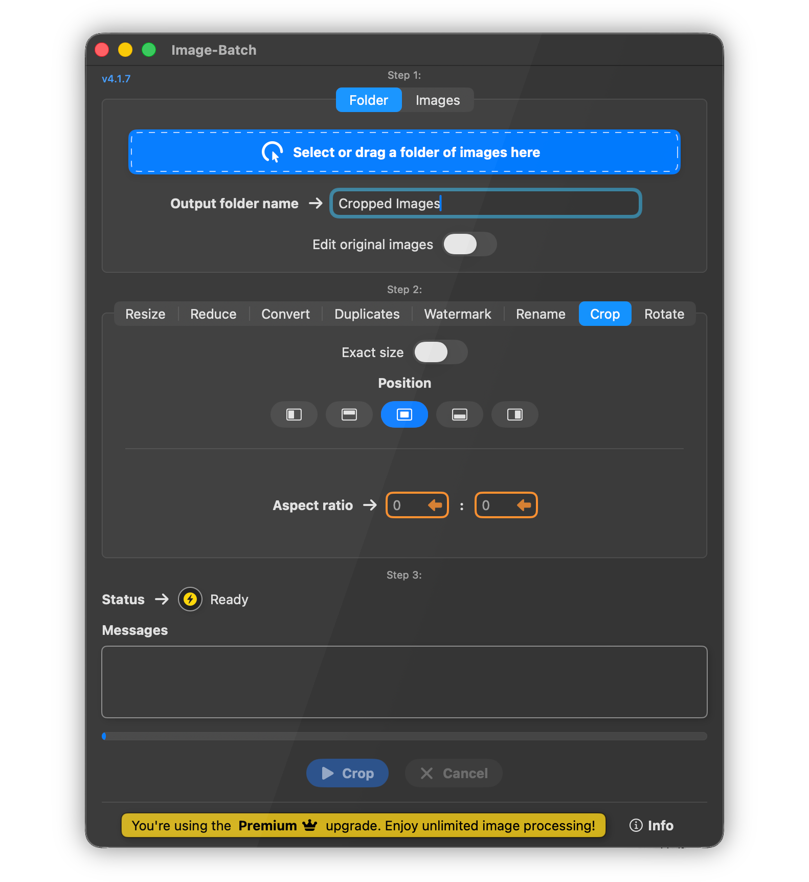 Image-Batch Crop by Aspect Ratio Feature