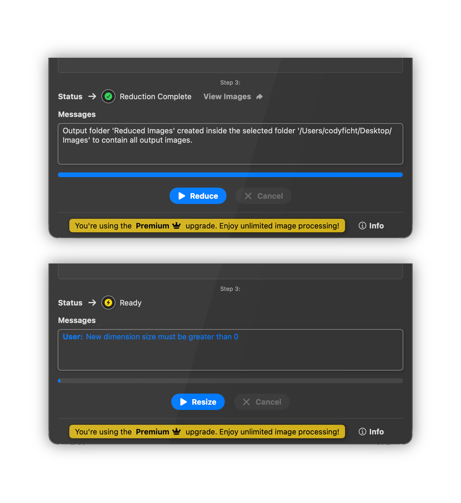 Image-Batch Alerts and Messages Feature