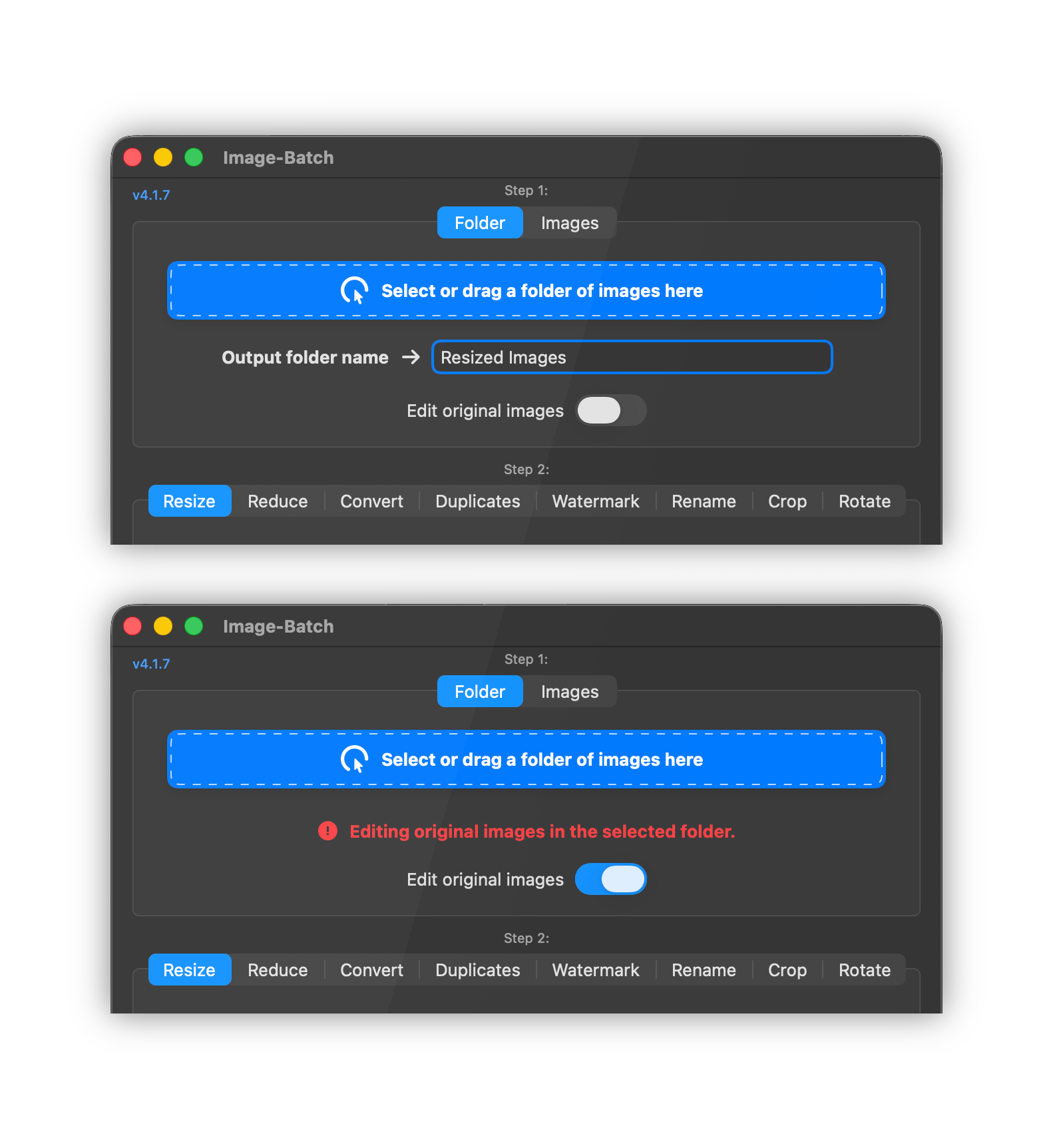 Image-Batch Safety Feature